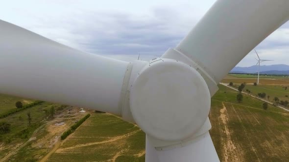 Wind Turbine From Aerial View alt