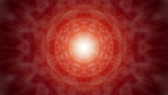 Flying Through Cloudy Red Energy Tunnel Background Loop 4K alt