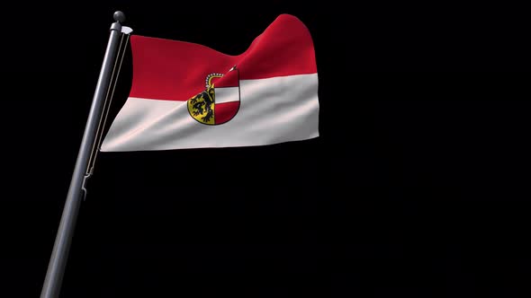 Flag Of Salzburg City  Austria  With Alpha Channel 4K alt