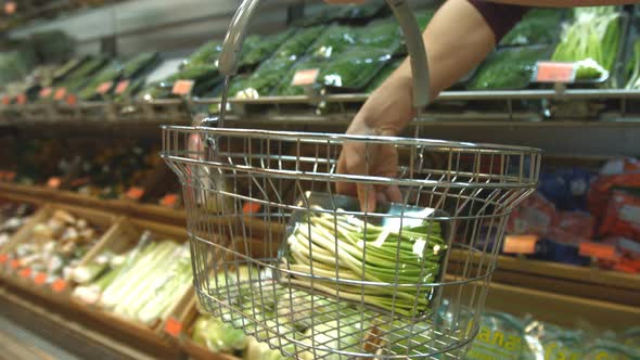 Vegetarian Basket in Supermarket.