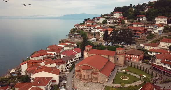 Ohrid lake, Macedonia Aerial alt