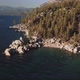 Drone zoom out over chimney beach at Lake Tahoe  - VideoHive Item for Sale