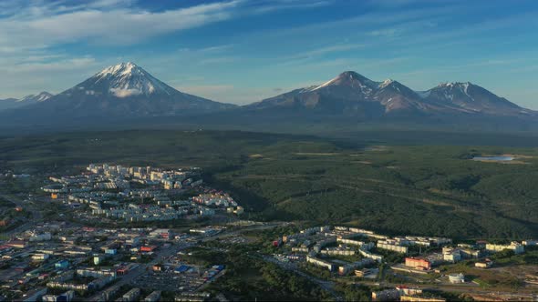 PetropavlovskKamchatsky City at Sunset