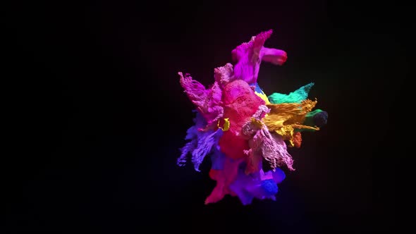 Abstract Animation Of Colored Particles