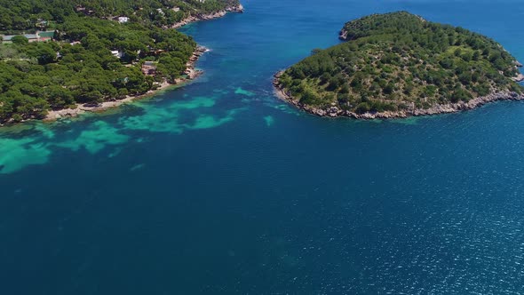 Flight Over Beautiful Seashore at Mallorca