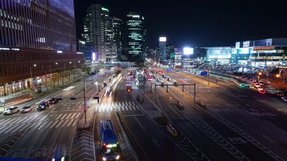 Seoul Station Night Traffic