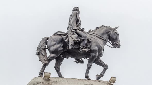 Monument to Jose De San Martin on the Plaza San Martin Timelapse Hyperlapse in Lima Peru alt
