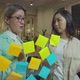 Businesswomen Discussing Ideas on Stickers on Glass - VideoHive Item for Sale