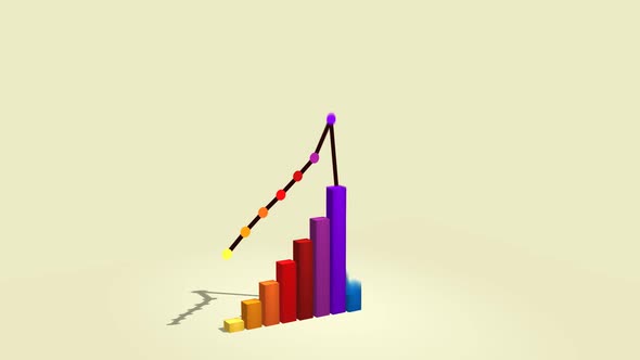 Colorful financial bar graph. The symbol of the financial success or bankruptcy. alt