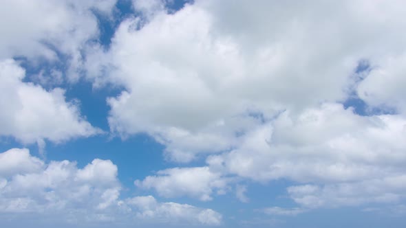 6K Time Lapse Beautiful Motions White Clouds on Blue Sky Background alt