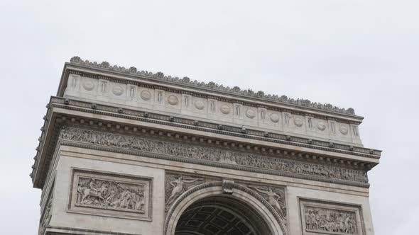 Symbol of Paris and France  Arc de Triomphe  by the day 4K 2160p UltraHD tilt footage - French Trium alt