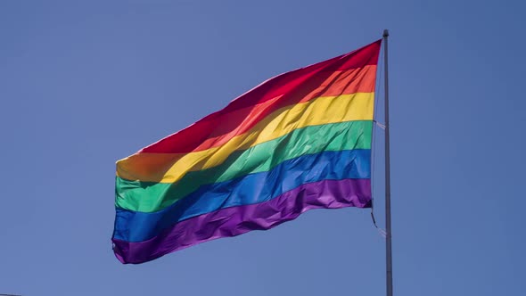 Rainbow Gay Pride Flag Slow Motion alt