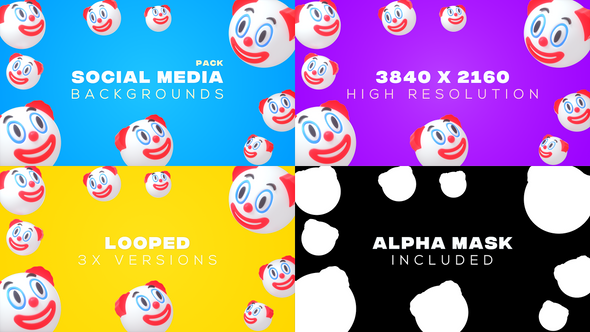 Clown Emojis Frame Backdrops Pack