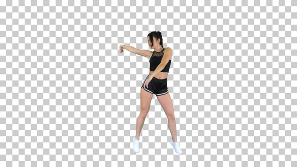 Sexy Dancing Young Sporty Woman, Alpha Channel alt