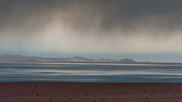 Rainy day by the lake