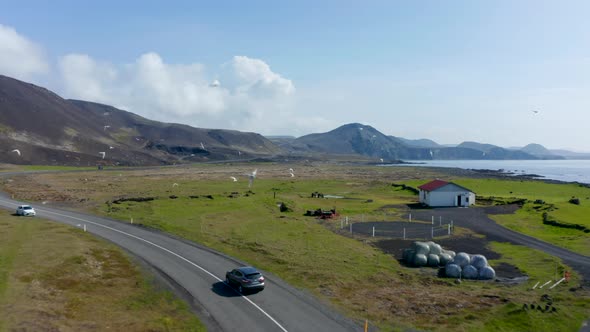 Aerial View of Ring Road the Longest and Most Important Highway in Iceland alt