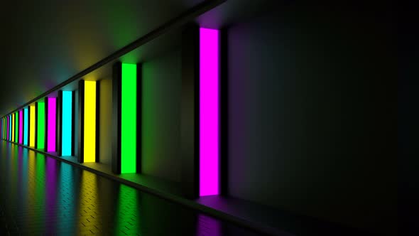 Loop Wall With Colorful Neon Lights