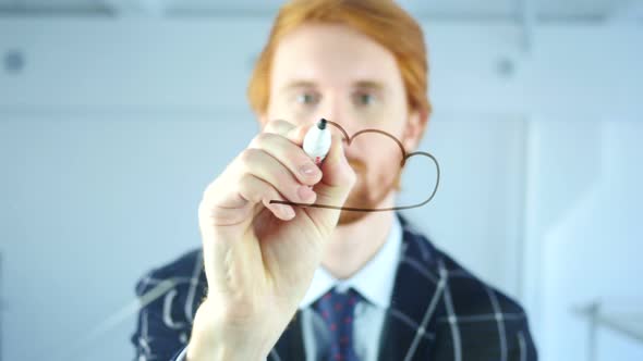 Man Drawing Cloud Computing Concept on Transparent Glass in Office alt