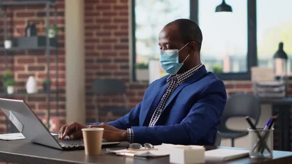 Company Employee Analyzing Business Statistics Research alt