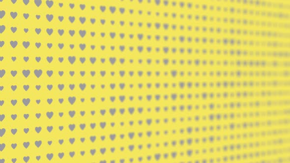 Color of the Year 2021 Ultimate gray heart that change their size on Illuminating background alt