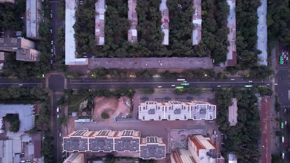 Top View From a Drone on Central Road of Almaty alt