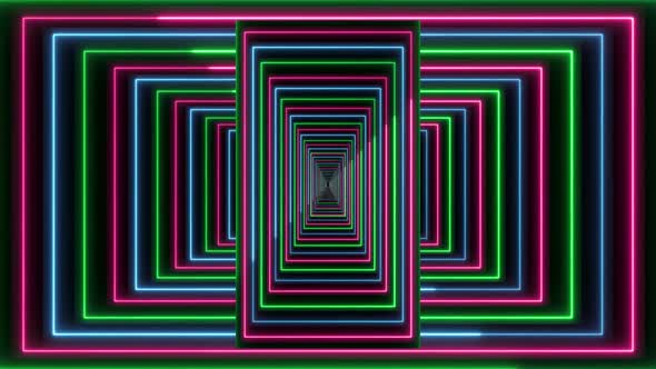 Neon tunnel background. neon line movement background animation. Vd 1607