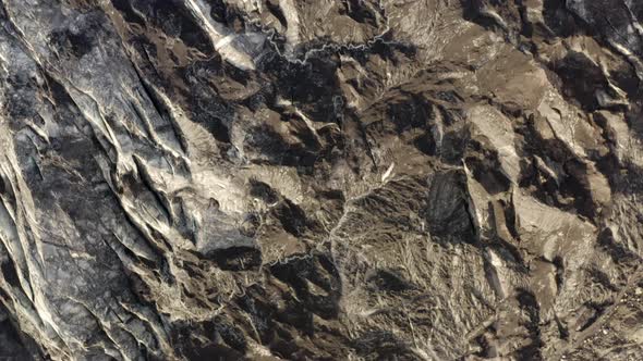 View Of Sólheimajökull Glacier On The South Coast Of Iceland - aerial drone shot alt