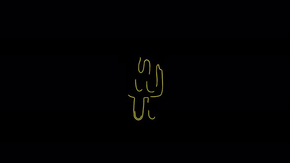 Ice cream cold icon on black background. 4K video seamless neon line animation. Food Summer alt