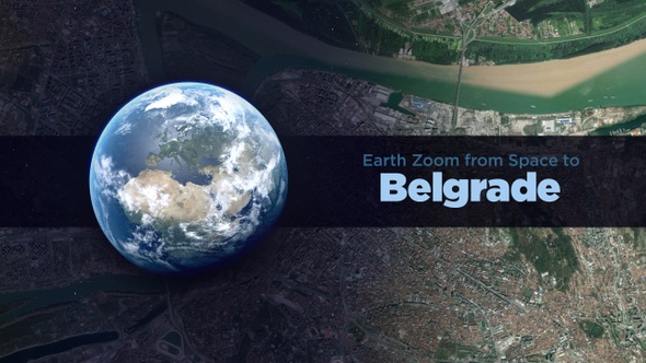 Belgrade (Serbia) Earth Zoom to the City from Space