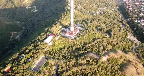 Kok Tobe Big TV Tower on the Green Hills of Almaty alt