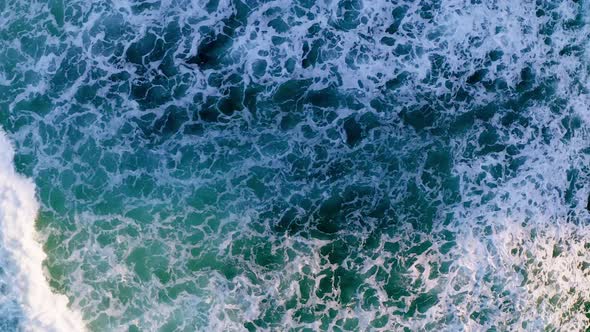 Aerial Drone View Of Waves Breaking On The Beach Ocean Coastline Waves Sea.