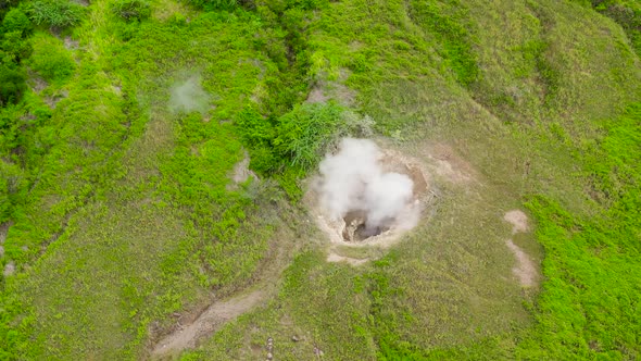 Taal Volcano with Steaming Fumarole. Tagaytay, Philippines alt