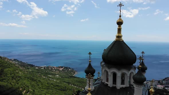 Top View Church of the Resurrection in Foros