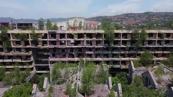 Destroyed and Abandoned Buildings in Sarajevo 4K
