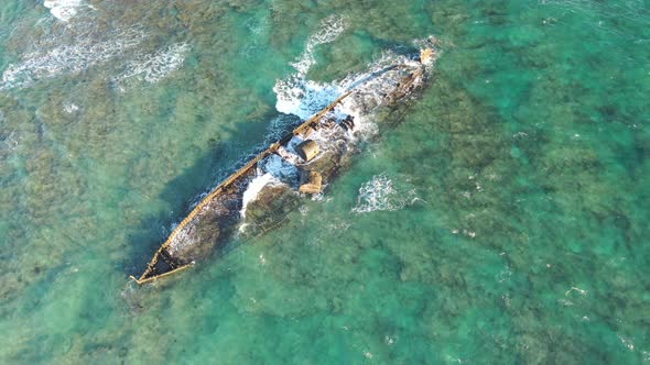 Mildura Wreck, Cape Range National Park, Exmouth, Western Australia 4K Aerial Drone
