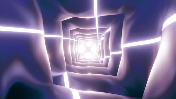 Surreal Square Tunnel  FHD 60FPS 3D Illustration