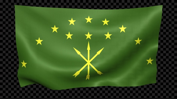 Adygea Flag Waving Looped alt