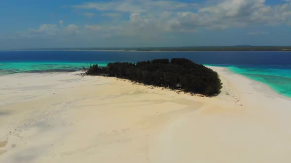 Paradise Private Island of Mnemba in Turquoise Ocean Zanzibar Aerial View alt