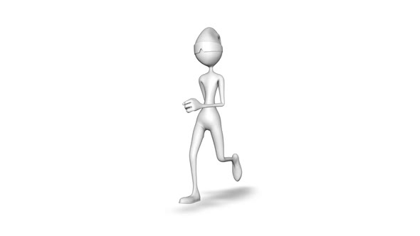 3d Character Man Run Loop On White Background alt