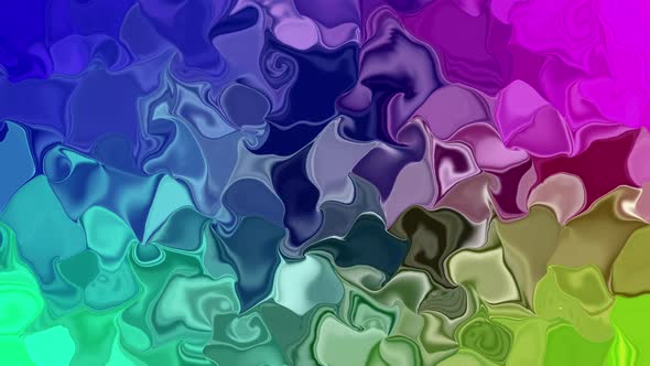 glossy wavy background. Holographic animation of liquid colorful glossy marble background.