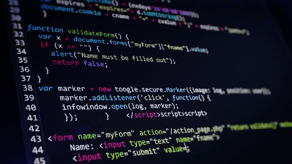 Computer Code Programming Screen