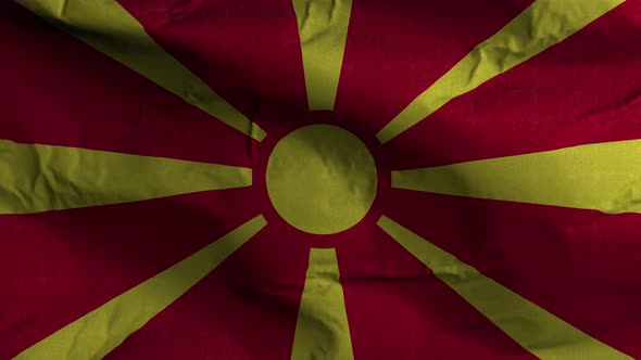 Macedonia Flag Textured Waving Background 4K alt