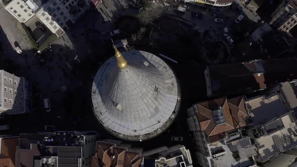 Aerial View Istanbul Galata Tower And Bridge  alt