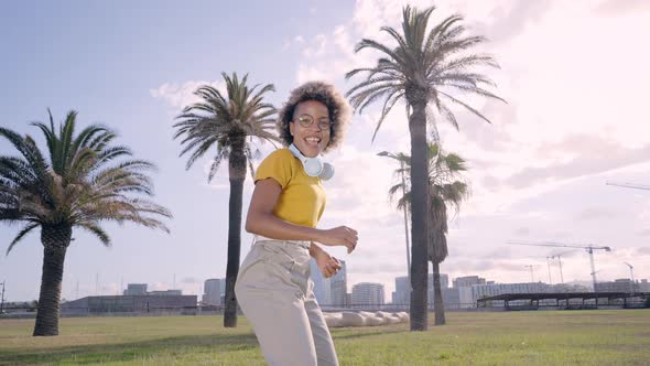 Happy Young Latina Woman Happy in Park Looking at Camera alt