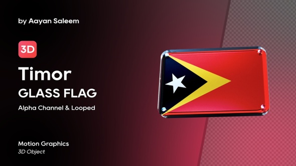 East Timor Flag 3D Glass Badge alt
