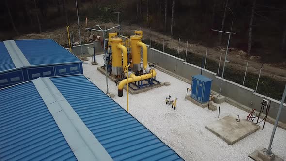 Aerial View of a Central Oil and Gas Processing Platform alt