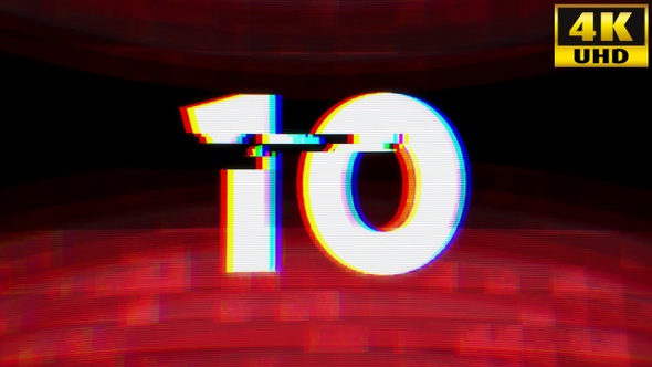 Countdown Timer Glitch Background Vj Loops V1 alt