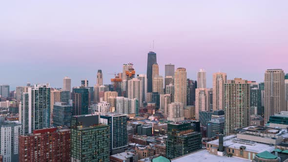 Chicago Cityscape Day to Night Timelapse alt