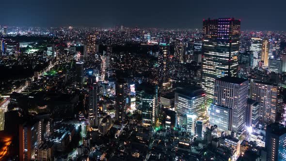 time lapse of Tokyo city at night, Japan alt