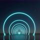 Blue Neon Circle Futuristic Style Tunnel Starry Night